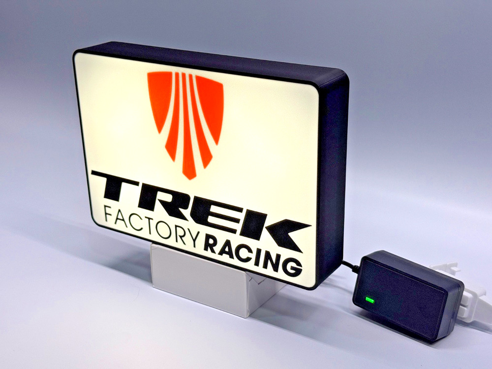 Trek Racing Bicycles Custom LED Light Box Sign 11in Wide Garage Wall Decor Gift